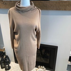 Massimo Dutti Cotton Silk Turtle Neck Dress size M